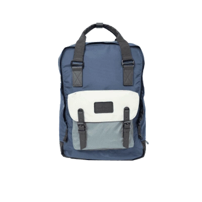 Doughnut Large Navy And Grey Macaroon Go Wild Backpack In Blue