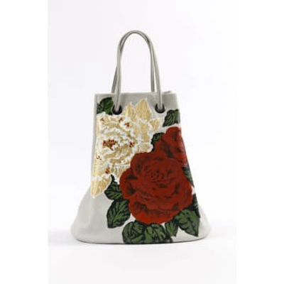 Gina Mcquen Hand-painted Leather Bag | Rose Gold In Neutral