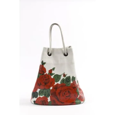 Gina Mcquen Hand-painted Leather Bag | Ruby In Neutral