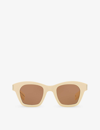 SAINT LAURENT SAINT LAURENT WOMEN'S WHITE SL592 SQUARE-FRAME TORTOISESHELL ACETATE SUNGLASSES