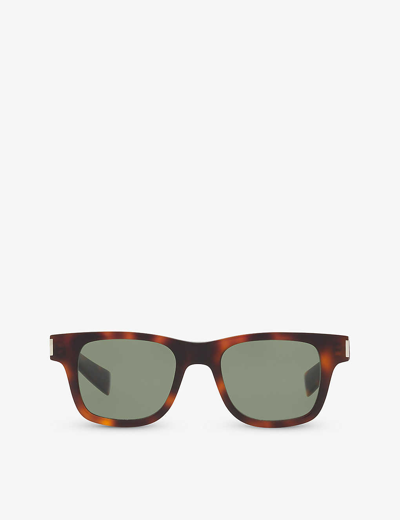 Saint Laurent Womens Sl564 Square-frame Tortoiseshell Acetate Sunglasses