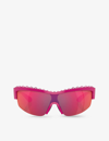 Swarovski Womens Pink Sk6014 Rectangle-frame Gem-embellished Acetate Sunglasses In Pink