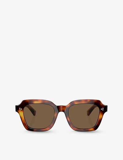 Oliver Peoples Womens Brown Ov5526su Kienna Square-frame Tortoiseshell Acetate Sunglasses