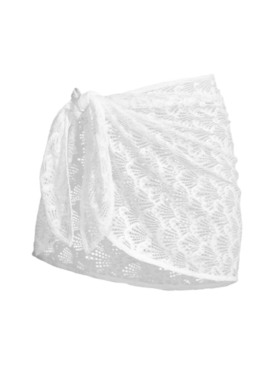 Stylest Women's Aqualace Sheer Tie-waist Sarong In Cloud Lace