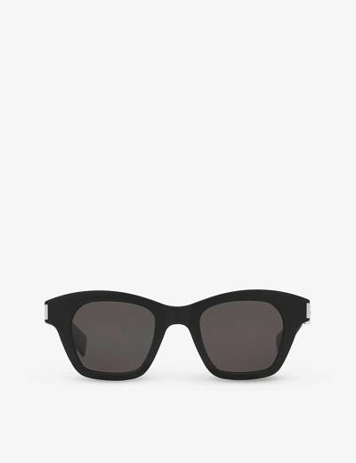 Saint Laurent Womens Black Sl592 Square-frame Acetate Sunglasses