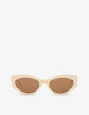 Saint Laurent Womens White Slm115 Oval-frame Acetate Sunglasses In White