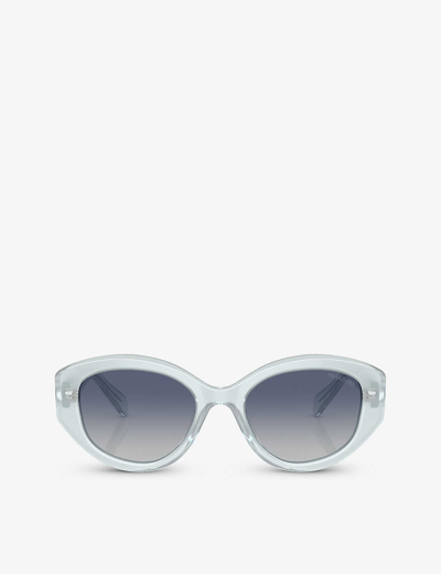 Swarovski Womens Blue Sk6005 Oval-frame Acetate Sunglasses