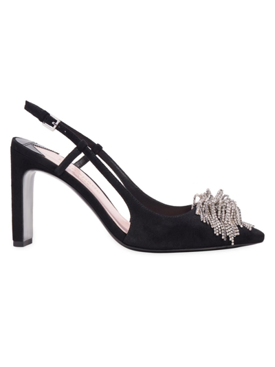 Kate Spade Women's Celestia Crystal Slingback Pumps In Black