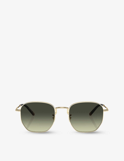 Oliver Peoples Womens Gold Ov1331s Kierney Hexagonal-frame Metal Sunglasses