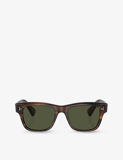 Oliver Peoples Womens Brown Ov5524su Birell Sun Pillow-frame Tortoiseshell Acetate Sunglasses