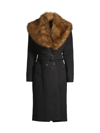 Undra Celeste Women's The Wonder Faux Fur Wool Coat In Black
