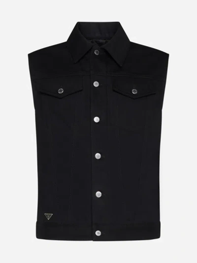 Carhartt Prada Denim Waistcoat Gilet In Black