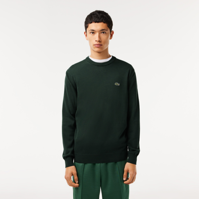 Lacoste Crew Neck Cotton Sweater - L - 5 In Green
