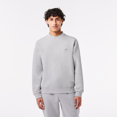 Lacoste Menâs Logo Collar Sweatshirt - L - 5 In Grey
