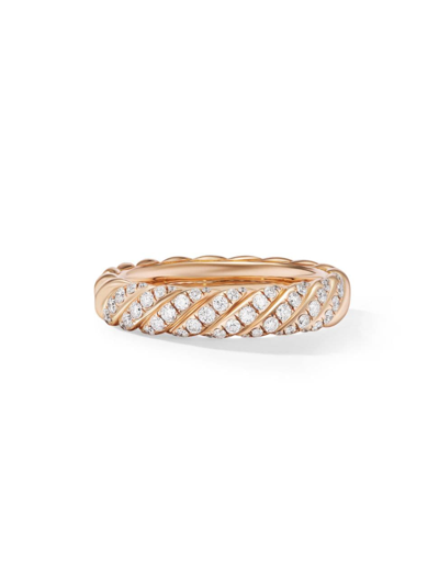 David Yurman Women's Sculpted Cable Band Ring In 18k Rose Gold