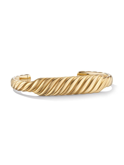 David Yurman Men's Sculpted Cable Contour Bracelet In 18k Yellow Gold