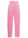ISABEL MARANT SOPIAEVA' BABY PINK PALAZZO PANTS WITH BELT LOOPS IN VISCOSE AND COTTON