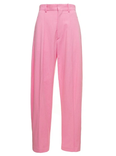 ISABEL MARANT SOPIAEVA' BABY PINK PALAZZO PANTS WITH BELT LOOPS IN VISCOSE AND COTTON