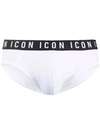 DSQUARED2 WHITE COTTON BRIEFS WITH LOGO