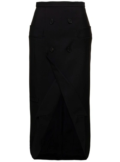 Alexander Mcqueen Skirt Certified Sartorial Wool In Black