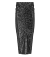 ESSENTIEL ANTWERP ESSENTIEL ANTWERP  ESPARKLING BLACK AND SILVER MIDI SKIRT