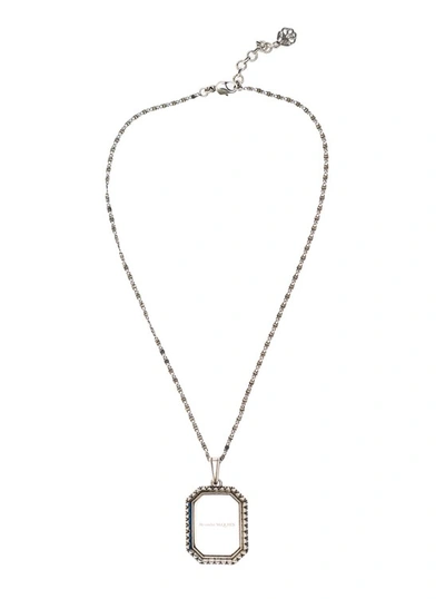 Alexander Mcqueen Brass Chain Necklace With Logo Pendant Detail In Not Applicable