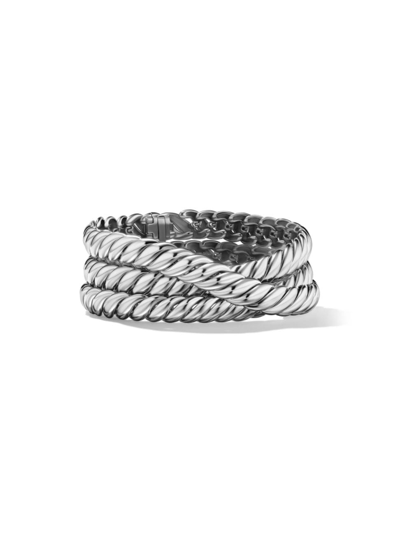 David Yurman Women's Sculpted Cable Triple Wrap Bracelet In Sterling Silver