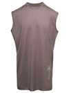 RICK OWENS TARP T' GREY SLEEVELESS TOP WITH SMALL PENTAGRAM EMBROIDERY IN COTTON