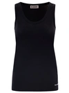 Jil Sander Black Crewneck Sleeveless Top In Cotton Woman In Black