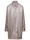 MAISON MARGIELA BEIGE OVERSZE POLY MOIRE SHIRT IN POLYESTER