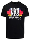 Dsquared2 Surf Beach Cotton Jersey T-shirt In Black