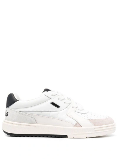 PALM ANGELS UNIVERSITY LOW TOP SNEAKERS IN WHITE AND BLACK SNEAKERS