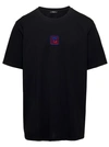 Balmain Black T-shirt With Front Logo Embroidery In Organic Cotton Man