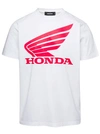 DSQUARED2 WHITE HONDA T-SHIRT WITH LOGO PRINT ON THE CHEST IN COTTON