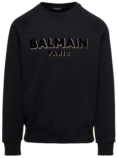 Balmain Black Sweatshirt With Logo In Nero