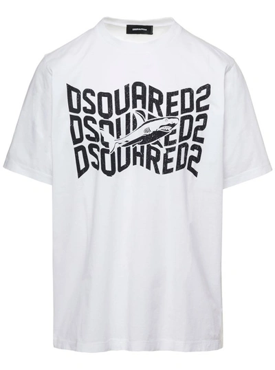 Dsquared2 Shark D2 Cotton T-shirt In White
