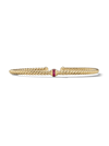 David Yurman Women's Cable Classics Center Station Bracelet In 18k Yellow Gold In Ruby