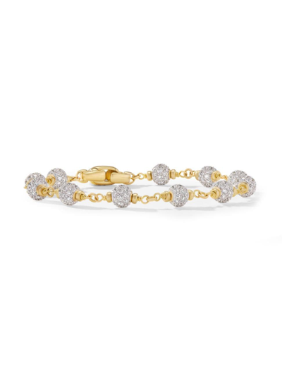 David Yurman Men's Spiritual Beads Rosary Bracelet In 18k Yellow Gold In Gold Diamond