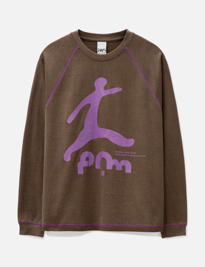 Perks And Mini Leap Hemp Blend Speciality Long Sleeve Sweatshirt In Brown