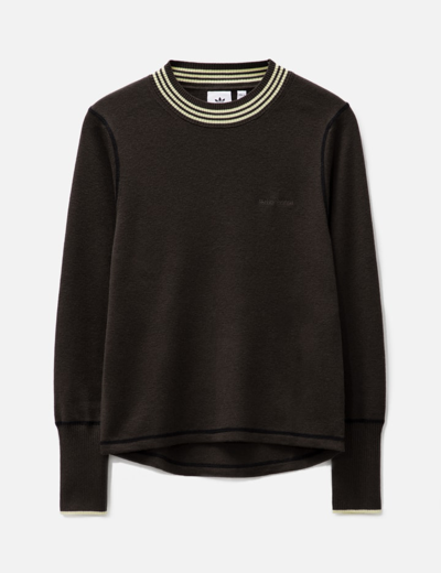 Adidas Originals Wales Bonner Long Sleeve Knit Top In Brown