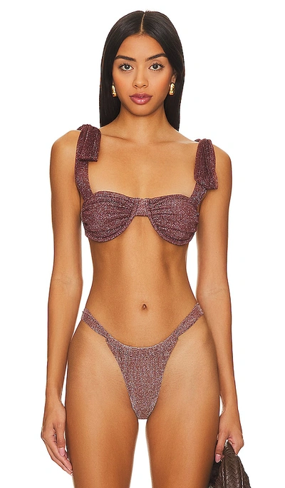 Beach Riot Drea Bikini Top In Hot Chocolate