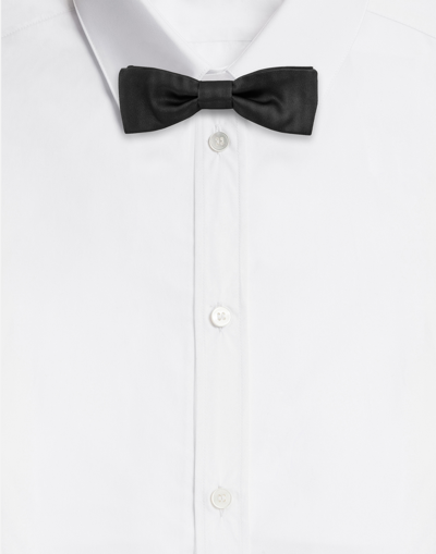 Dolce & Gabbana Silk Satin Bow Tie In Black