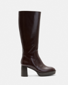 Allsaints Pip Knee High Leather Boots In Bordeaux Red Shine