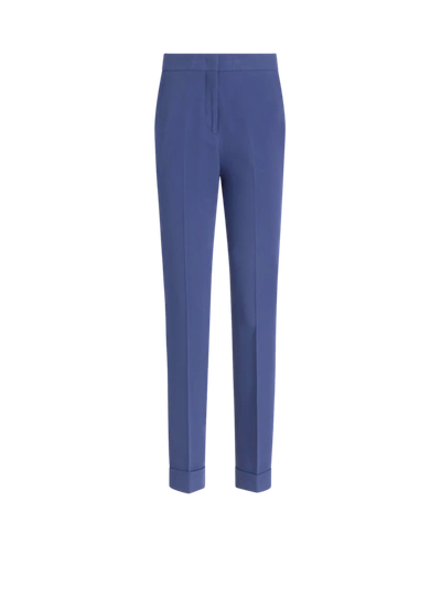 Etro Cady Cigarette Trousers In Navy Blue
