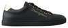 DOLCE & GABBANA BLACK GOLD LEATHER CLASSIC SNEAKERS SHOES