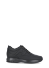 Hogan Interactive Black Leather Sneakers In Black