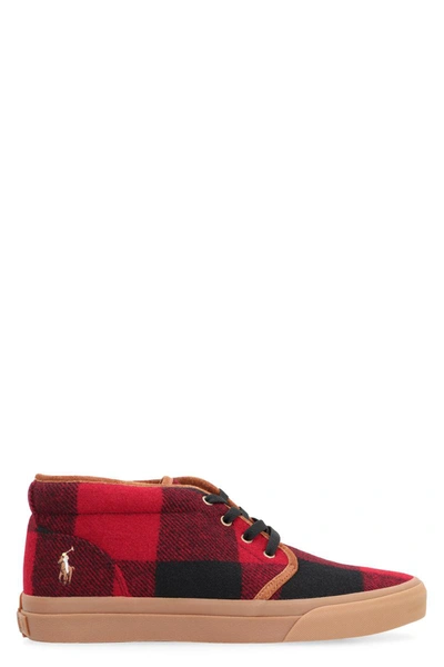 Polo Ralph Lauren Fabric Mid-top Sneakers In Red