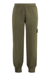 Stone Island Compass-patch Cotton Track Pants In Green