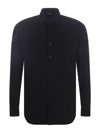 Xacus Long-sleeved Button-down Shirt In Black