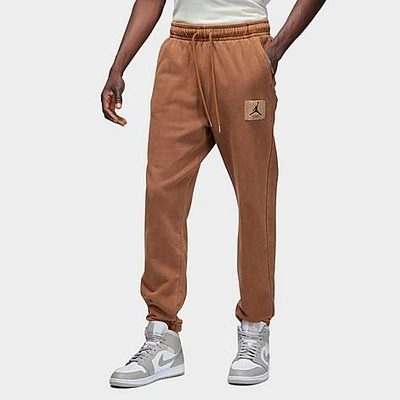 Nike Jordan Men's Essentials Statement Washed Fleece Sweatpants In Light British Tan